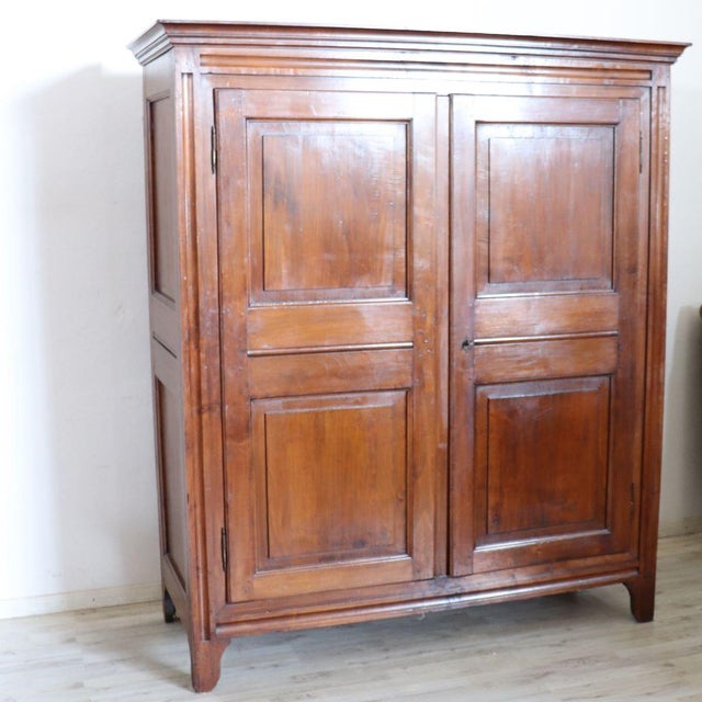 Antique Wardrobe in Poplar Wood, Early 1800s For Sale - Image 12 of 18