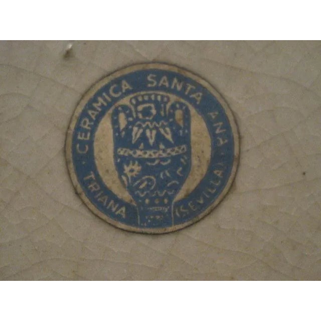 Santa Ana Triana Seville Fencing Scene Glazed Pottery Charger For Sale In Tampa - Image 6 of 8