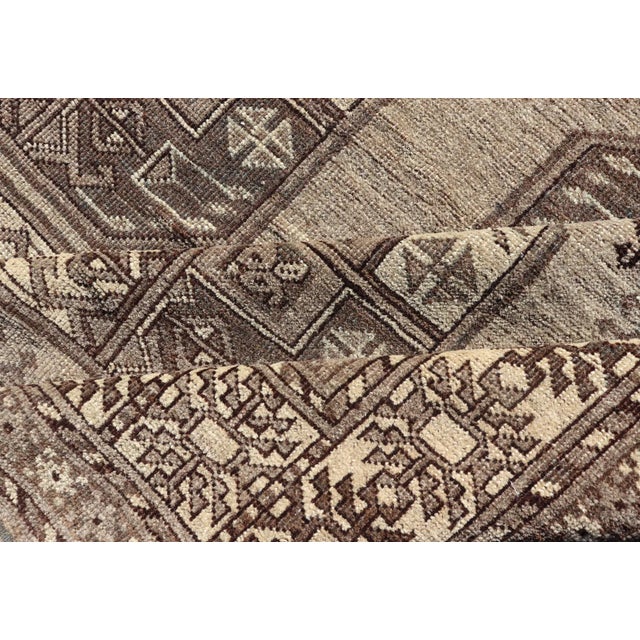 Mid 20th Century Hand-Knotted Turkomen Ersari Rug in Wool With All-Over Repeating Gul Design For Sale - Image 11 of 13