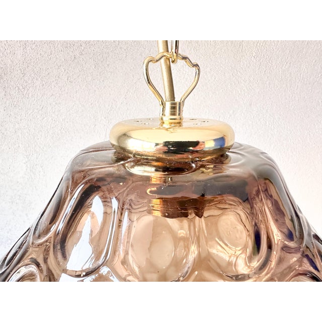 Vintage Smoked Pendant Light from Glashütte Limburg, 1970s For Sale - Image 4 of 12
