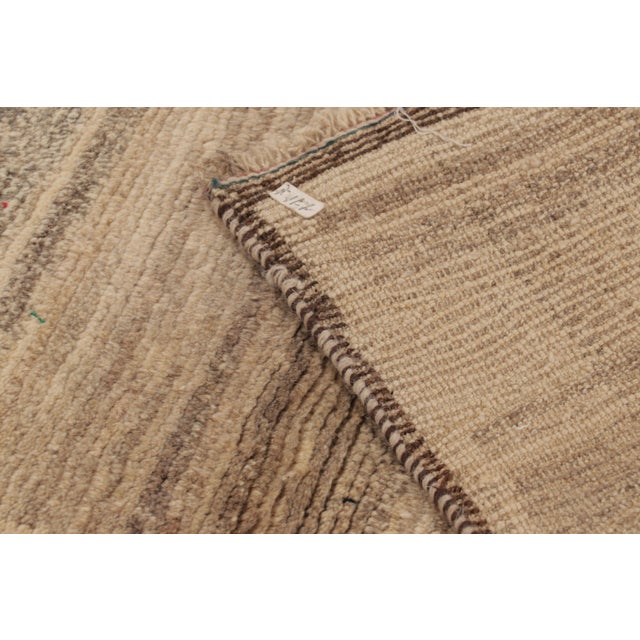 Beige Vintage Persian Gabbeh Rug in Beige, Striae and Animal Pictorial - Rug & Kilim For Sale - Image 8 of 10