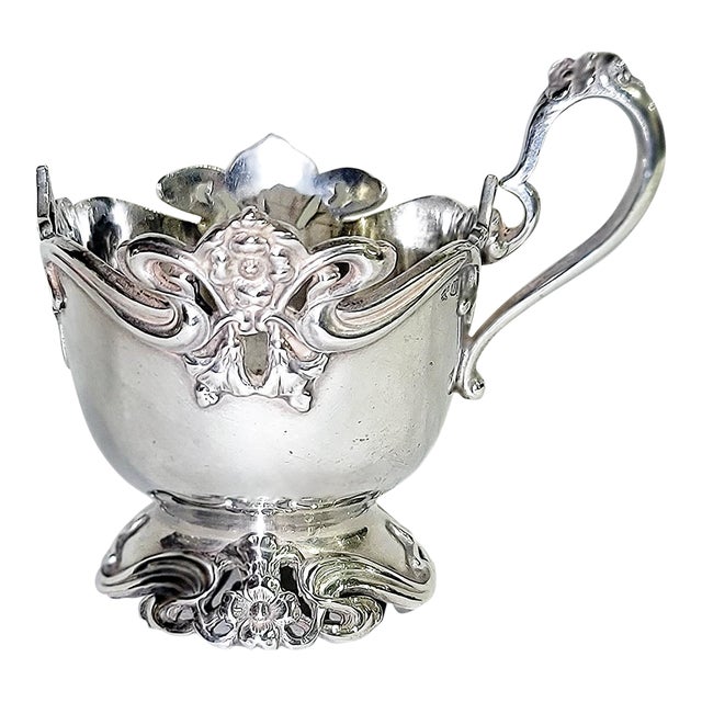 1920s Sterling Silver Art Nouveau Demitasse Cupholder by Reed & Barton For Sale