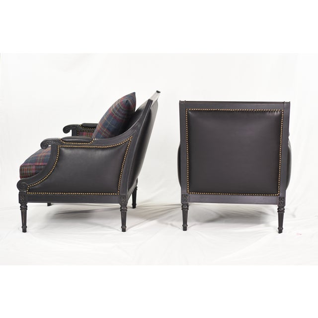 Blue Ralph Lauren Plaid Armchairs & Ottoman For Sale - Image 8 of 16