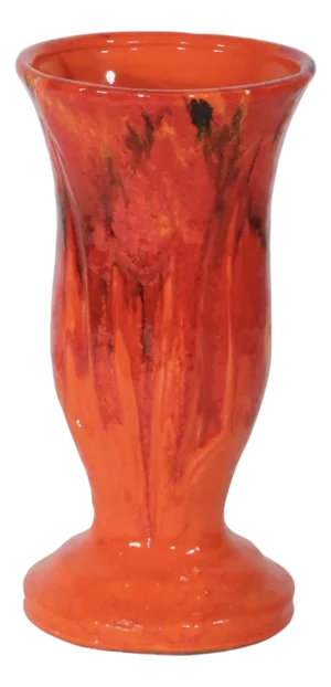 Mid Century Modern California Pottery Orange Drip Glaze Vase CFP F - A 39
