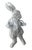 A charming and beautifully detailed vintage cast iron garden statue depicting an anthropomorphic "Dapper Rabbit" or White...