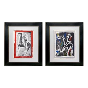 2 Marino Marini Ltd Edition Lithographs (2pc Set) Sign "Rider & Acrobat" W/Frame