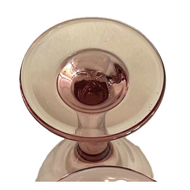 Libbey Glass Co. Vintage Libbey Pink Plum Wine Glasses - New in Box - S/12 For Sale - Image 4 of 9
