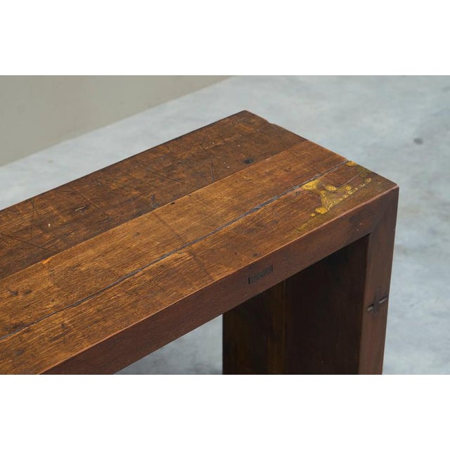 Architectural Bench in Oak with Patina, 1950s For Sale - Image 4 of 14