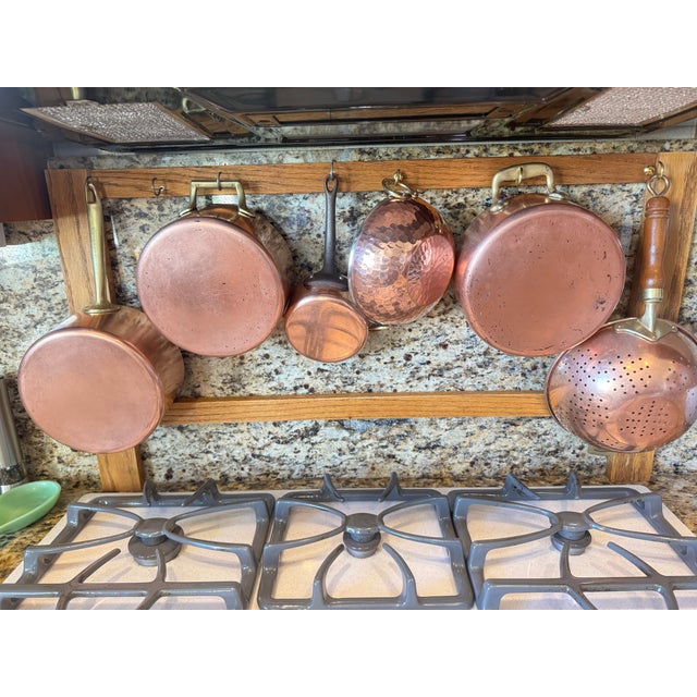 Antique Copper Pans, Lovely Patina - 6 pcs For Sale - Image 12 of 18
