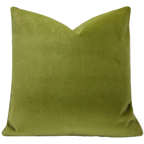 Contemporary Moss Green Velvet Pillow Cover 24 Inch Chairish