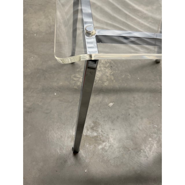 Cb2 Chrome and Lucite Side Chair For Sale - Image 15 of 17