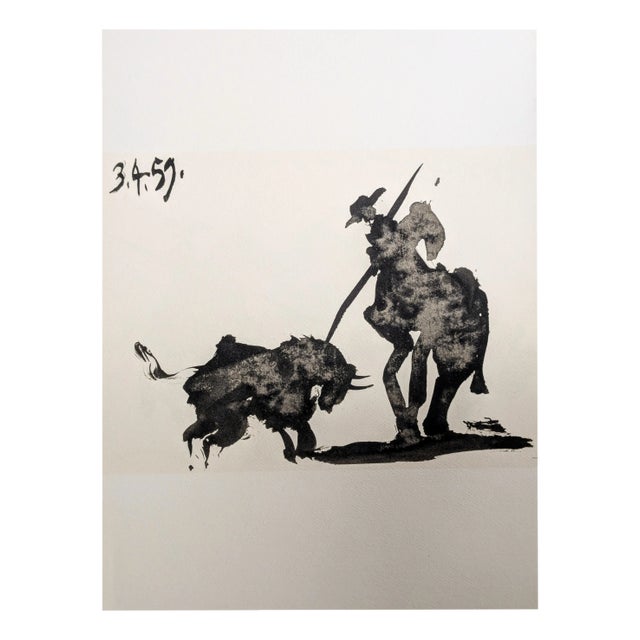 Pablo Picasso, Matador & Bull, Double-Sided Original Lithograph, 1961 For Sale