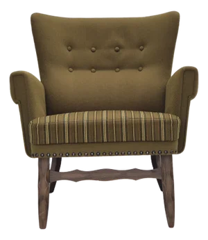 Danish Lounge Chair in Green Wool and Oak, 1970s