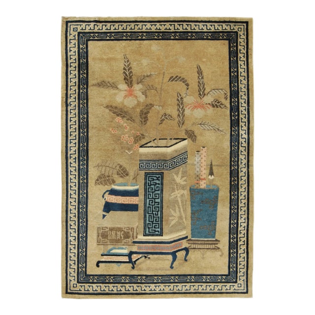 Antique Chinese Peking Wool Rug by Rug & Kilim, Scholar's Table, 1900–1909 For Sale