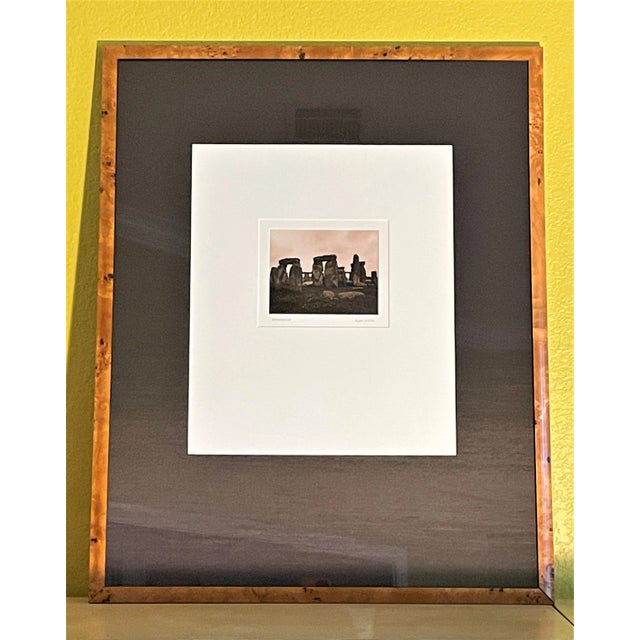 "Stonehenge With Flowers Blooming" Sepia on Gelatin Silver Photograph by Alan Klug, Framed For Sale In Austin - Image 6 of 6