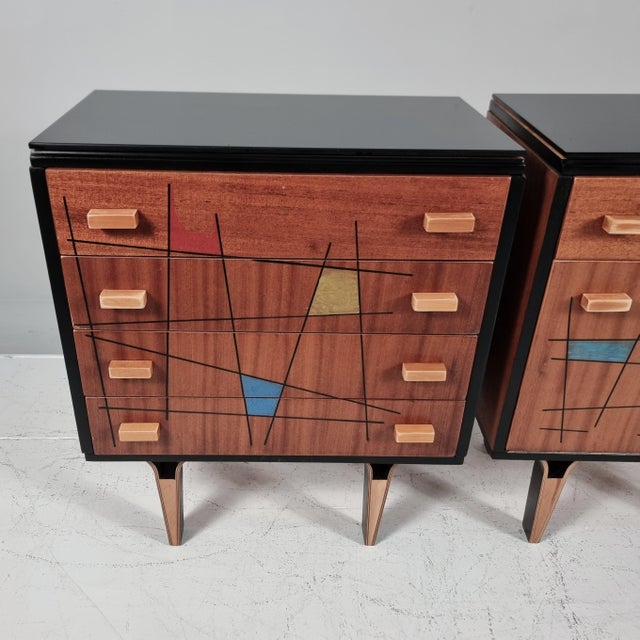 Wood Vintage Bedside Tables, 1970s, Set of 2 For Sale - Image 7 of 12