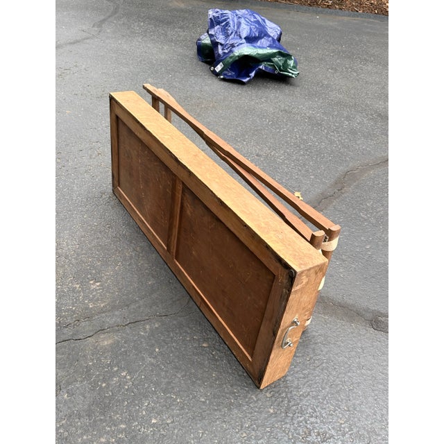 Rustic Zinc Lined Bleached Garden Table Bar Tray on Stand, One of a Kind For Sale - Image 10 of 12