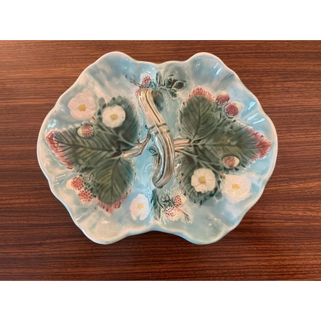 Early 20th Century Antique Majolica Handled Dish For Sale - Image 5 of 6