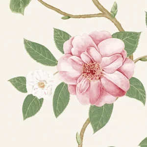 Sanderson Christabel Wallpaper in Coral/Ivory - a Sample
