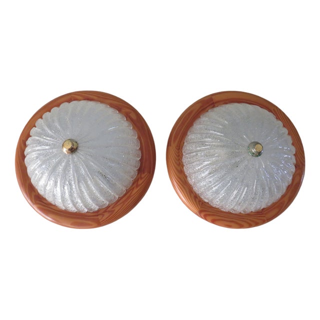 Mid-Century Wall Lamps or Ceiling Lamps from Massive Belgium, 1960, Set of 2 For Sale