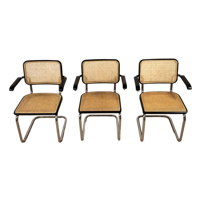 S64V Cantilever Armchair by Marcel Breuer for Thonet, Set of 3 For Sale