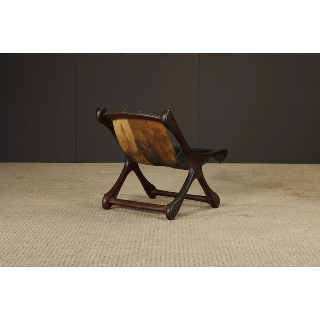 Wood Rosewood and Leather 'Sloucher' Lounge Chair by Don Shoemaker, 1960s, Signed For Sale - Image 7 of 18