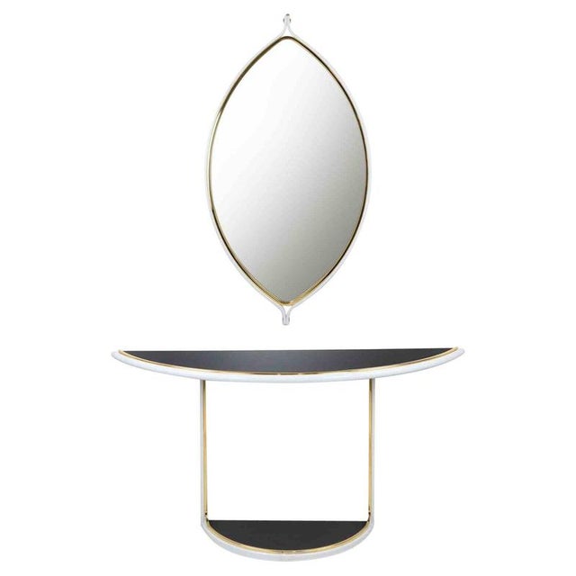 Vintage Console with Wall Mirror by Tommaso Barbi, Italy, 1970s, Set of 2 For Sale - Image 13 of 13