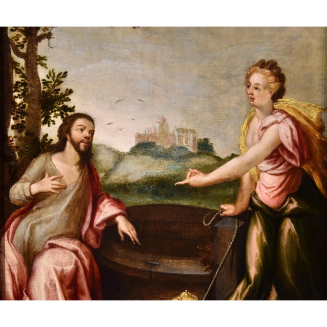 After Ludovico Pozzoserrato, Christ the Samaritan, 1600, Oil on Board For Sale - Image 9 of 14