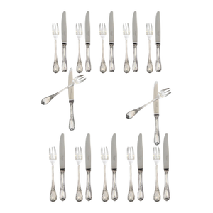 French Christofle 'Marly' Pattern Dessert Flatware Set