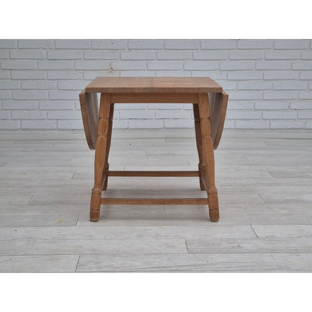 1960s Vintage Danish Foldable Side Table in Oak, 1970s For Sale - Image 5 of 16