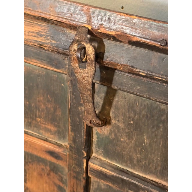 Antique Primitive Architectural Window Cover Element With Hardware For Sale - Image 4 of 9