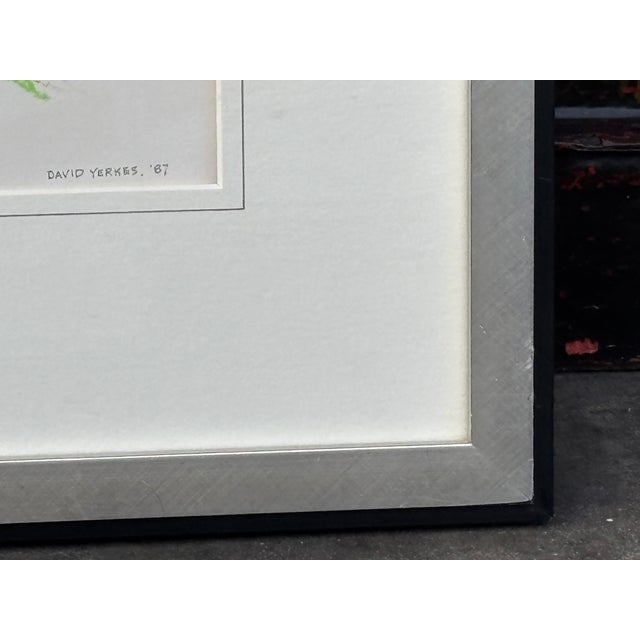 TUSCANY, 1987. Truly lovely and subtle original acrylic on paper from a listed American artist (deceased) based in...