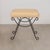 French Panoplie Iron Loop Stool, Yellow Linen For Sale - Image 3 of 10