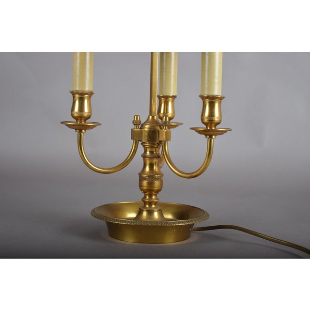 Metal French 3-Light Bouillotte Lamp, 1950s For Sale - Image 7 of 14