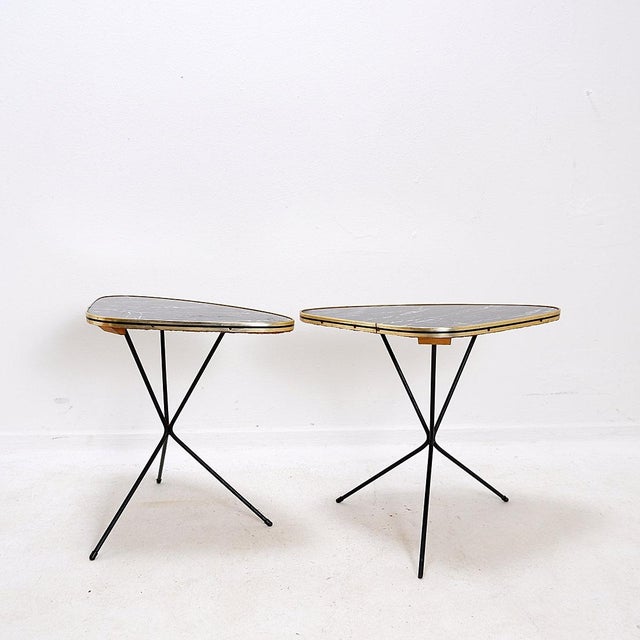 Atomic Expo Tripod Tables from Erdal, 1950s, Set of 2 For Sale - Image 9 of 16