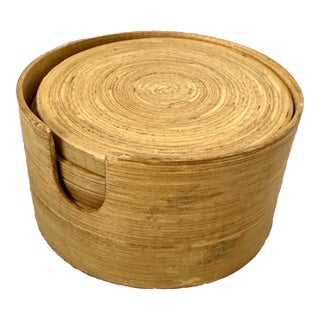 Set of 6 Bamboo Coasters For Sale