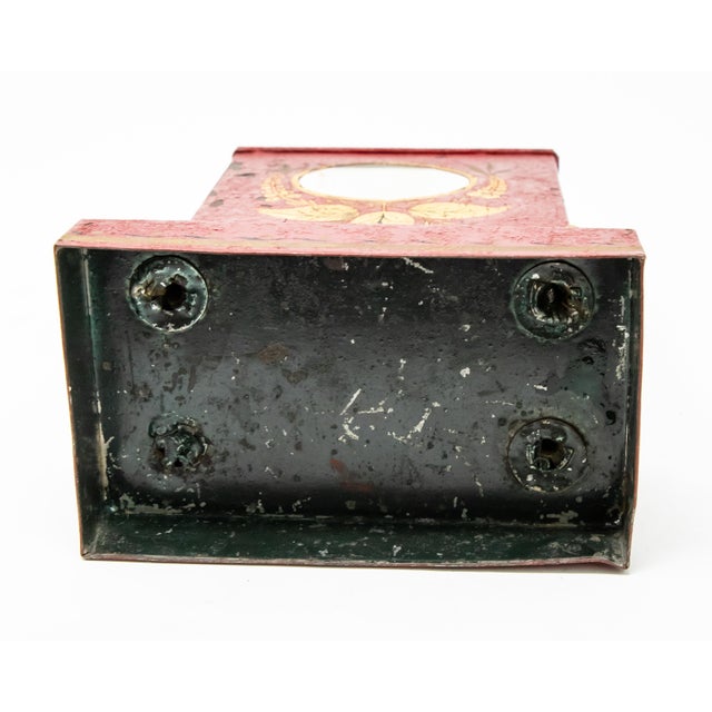 Metal Red and Gold Pocket Watch Safe For Sale - Image 7 of 13