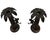 Hollywood Regency Pair of Vintage Cast Metal Palm Tree & Climbing Monkey Candlesticks For Sale - Image 3 of 12
