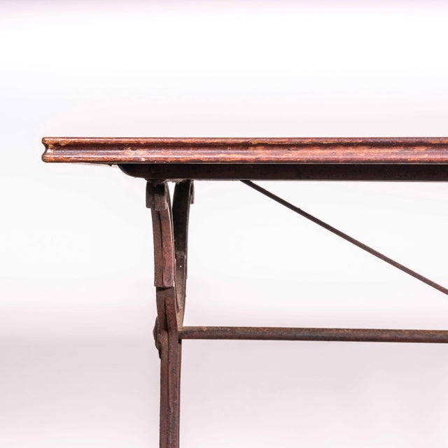 Brown Vintage French Intricate Relief Cast Base Table, 1920s For Sale - Image 8 of 11