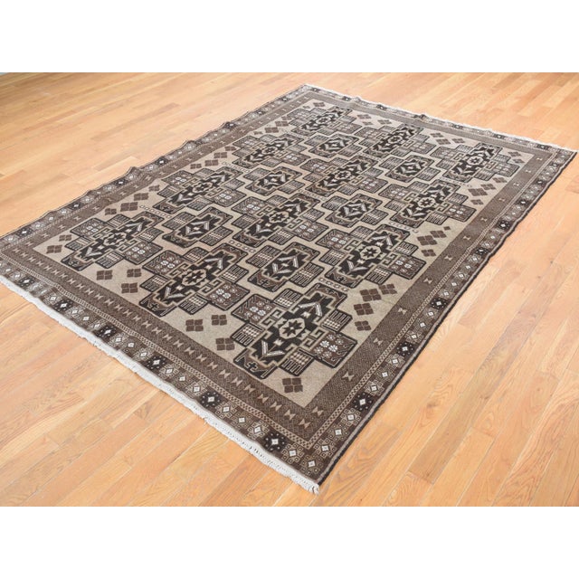 Islamic 1960s Brown Vintage Afghan Oriental Rug For Sale - Image 3 of 11