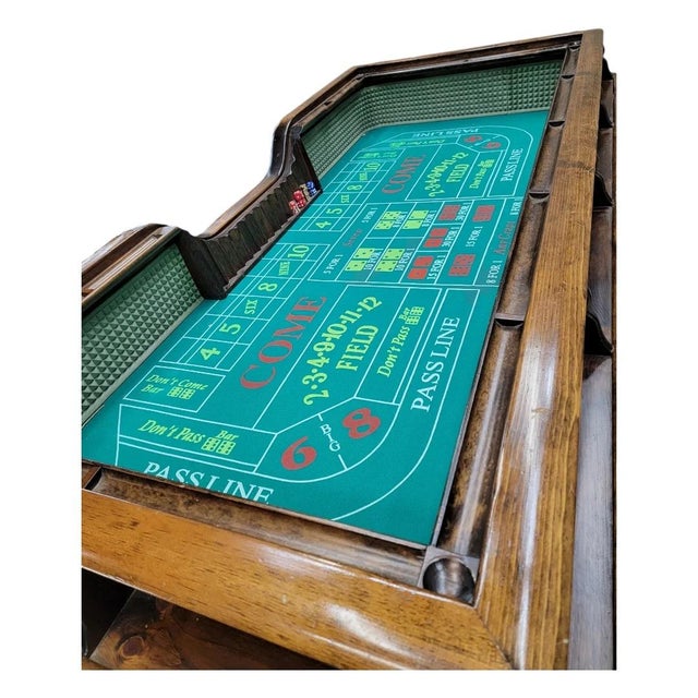 Brown Vintage Traditional Style English Pub Style Walnut Craps Game Table For Sale - Image 8 of 8