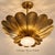 Art Deco Handmade Brass Flower Chandelier, Hammered Lotus Ceiling Light, Antique Brass Floral Pendant, Art Deco Luxury Ceiling Fixture 28 Inches For Sale - Image 3 of 14