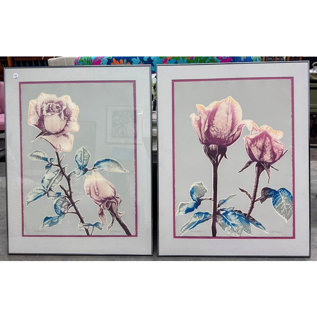 1990s Original Signed Numbered Catherine O'Connor "Fresh Cuts I" and "Fresh Cuts Ii" Framed Prints - Set of 2 For Sale - Image 9 of 12