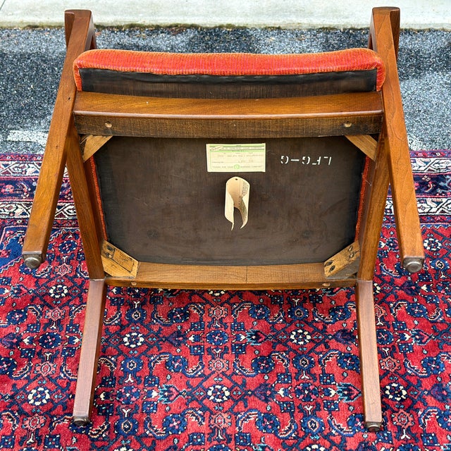 Mid-Century Modern Signed Gunlocke Sculpted Walnut Armchair For Sale - Image 11 of 12