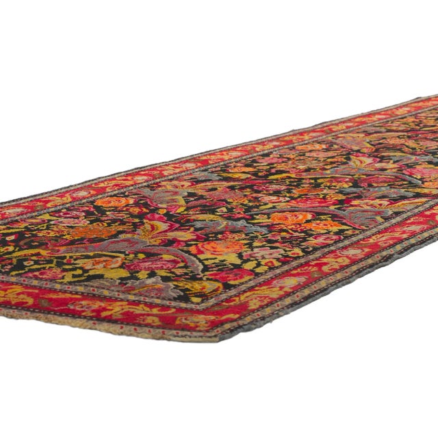 78186 antique Caucasian Rose Karabakh Hallway Runner, 03'10 x 16'00. This hand-knotted wool antique Caucasian Karabakh...