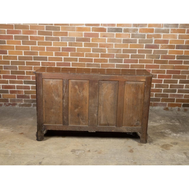 English Walnut 19th Century Flip Top Sideboard with Drawers and Brass Hardware For Sale - Image 10 of 12