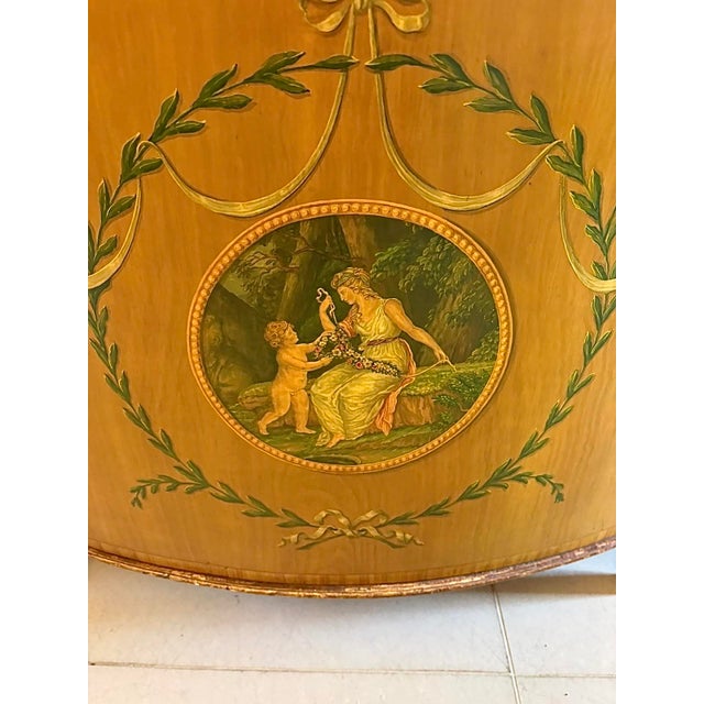 Large Antique Georgian Sheraton Satinwood Hand Painted Cabinet Sideboard, 1800 For Sale - Image 16 of 18
