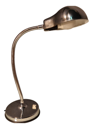 Contemporary Chrome Tubular Table Lamp with Rotating Light, 1990s