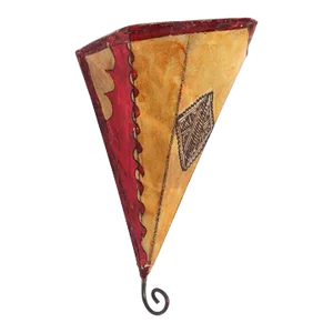 Moroccan Hand-Painted Parchment Wall Sculptural Sconce