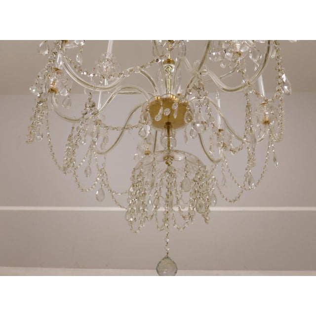 Large Palatial 12 Arm Crystal Chandelier For Sale - Image 9 of 12